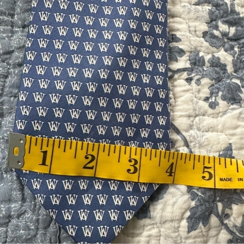 Vineyard Vines Blue & White Tie Formal Silk Custom Collection WU Monogram